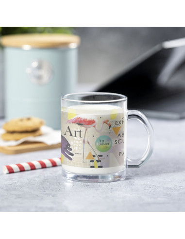Taza de Cristal Transparente Personalizable 350ml