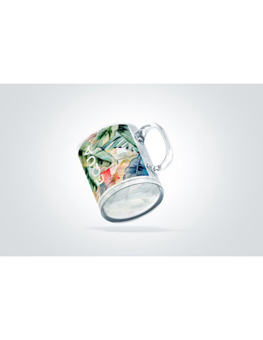 Taza de Cristal Transparente Personalizable 350ml