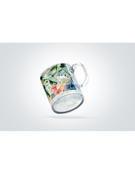 Taza de Cristal Transparente Personalizable 350ml
