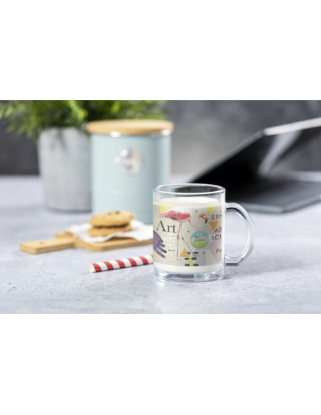 Taza de Cristal Transparente Personalizable 350ml