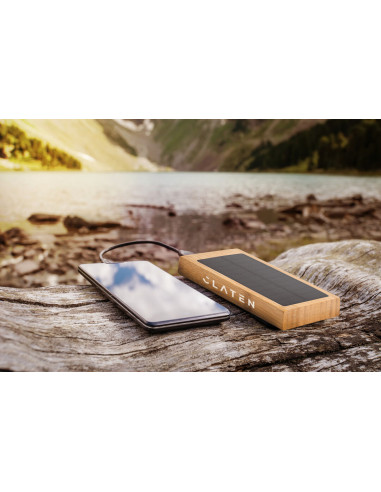 Power bank solar ECO en Bambú personalizado,...