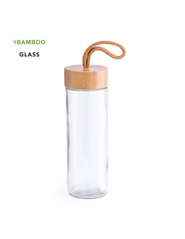Botella Personalizada ECO de 420ml. Tapón de bambú.