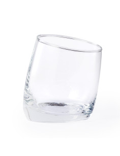 Vaso de cristal personalizado, 320ml, diseño inclinado. 2