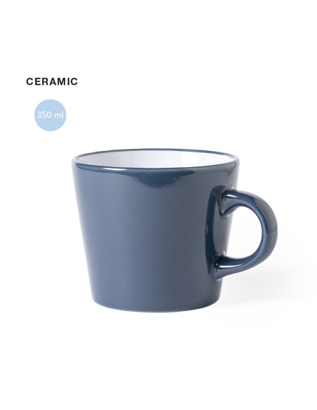 Taza Cerámica Personalizable 350ml, Blanca y exterior colores