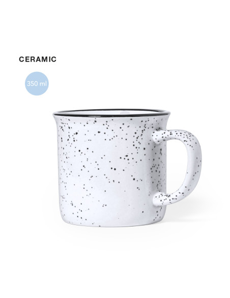 Taza de Cerámica Personalizable de 350ml, Diseño Vintage.