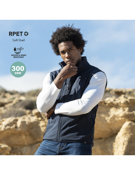 Chaleco trabajo personalizado en RPET, impermeable, S-XXL.