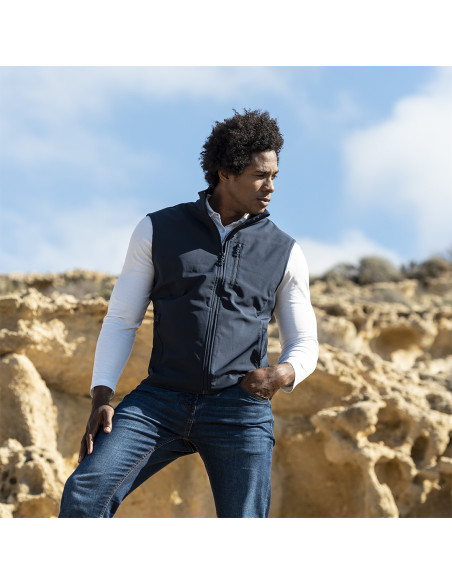 Chaleco trabajo personalizado en RPET, impermeable, S-XXL.