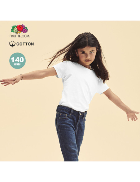 Camiseta Niña blanca Personalizada, 100% algodón