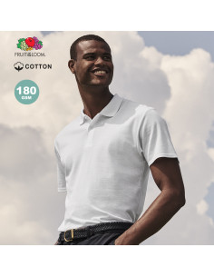 Polo para Personalizar Blanco, Algodón, Fruit Of The Loom 2