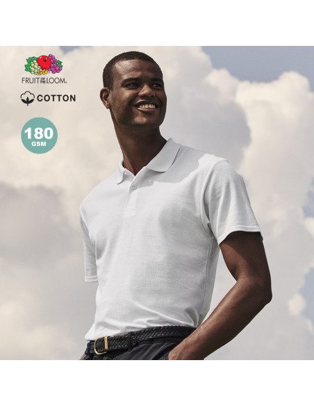 Polo para Personalizar Blanco, Algodón, Fruit Of The Loom