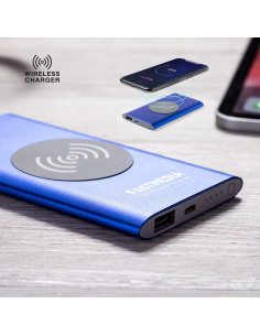 Power bank personalizado en Aluminio 4000 mAh, Inalámbrico.