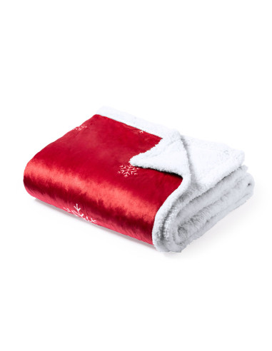 Manta navideña coral fleece, sherpa promocional.
