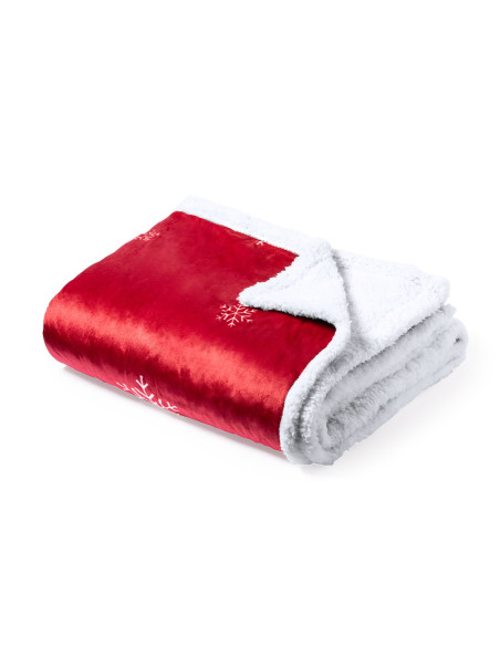 Manta navideña coral fleece, sherpa promocional.