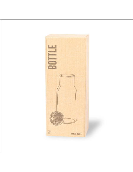 Botella Personalizada 800ml Cristal Borosilicato, Tapón Corcho