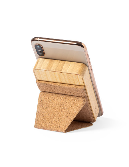 Power bank ECO en Bambú personalizada 5000 mAh, inalámbrico.