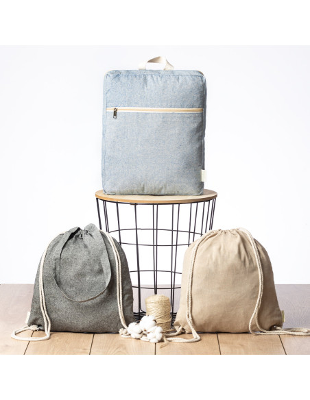 Mochila Promocional en Algodón reciclado GRS 275g/m2.