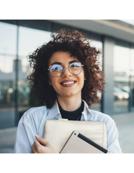 Funda portátil de 15'' personalizada en algodón reciclado.