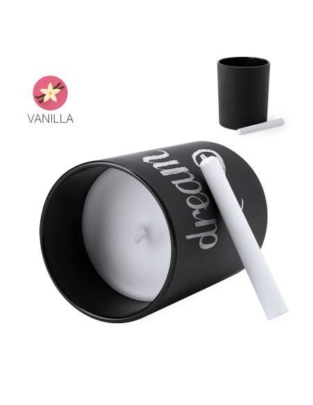 Vela personalizada ECO en vainilla, tarro pizarra.