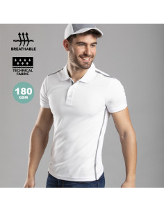 Polo técnico para Personalizar blanco y gris, Poliéster
