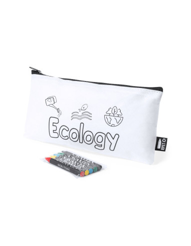 Estuche para publicidad en RPET blanco con...