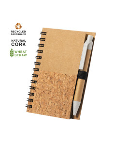 Libreta para personalizar ecológica y bolígrafo. Corcho y...