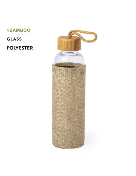 Bidón Personalizado ECO 500ml. Bambú y Cristal.