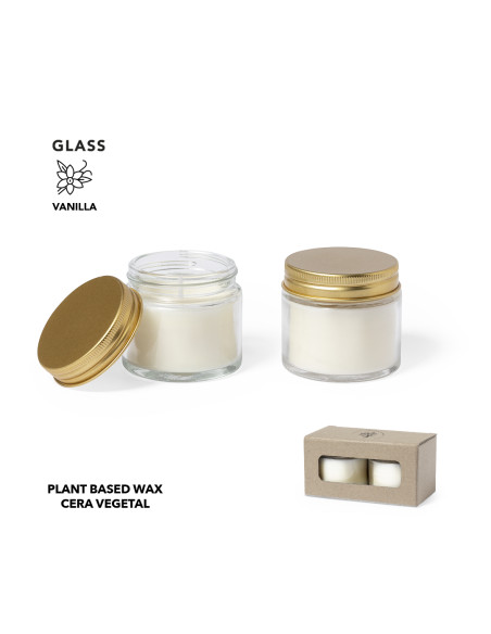 Set de velas personalizadas, cera vegetal, aroma Fresia.