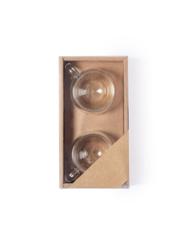 Set personalizable 2 tazas 90 ml en cristal + 2...