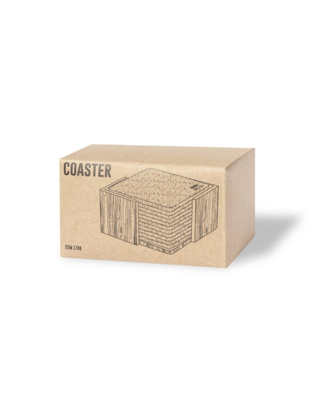 Set posavasos para publicidad en fieltro RPET, soporte Bambú.