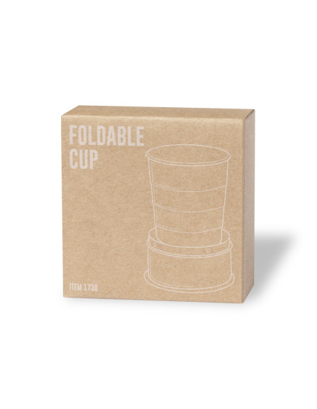 Vaso plegable para personalizar en Acero Inox, con mosquetón.