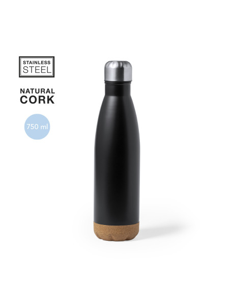 Botella Térmica Personalizada de 750ml en Acero Inox y corcho.