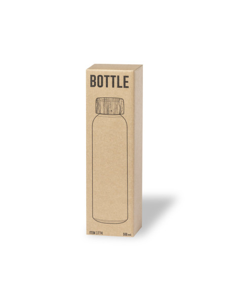 Botella de agua personalizada ECO 500ml. Tapón Bambú,