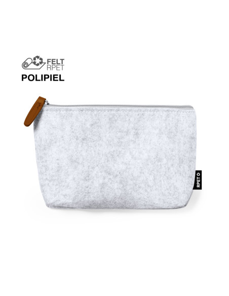 Estuche para publicidad en fieltro RPET con cremallera.