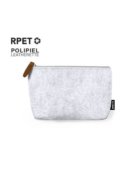 Estuche para publicidad en fieltro RPET con cremallera.