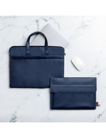 Maletín portadocumentos personalizado premium en cuero reciclado.