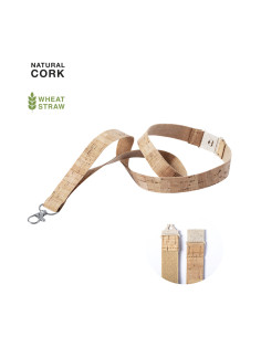 Lanyard publicitario ECO en corcho natural con cierre