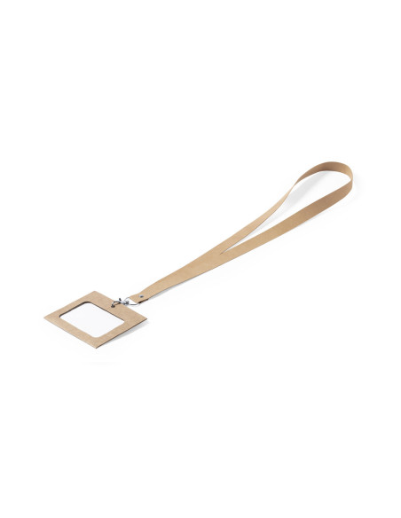 Lanyard corporativo ECO en cartón reciclado con mosquetón.