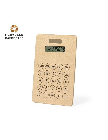 Calculadoras publicitarias ECO, cartón reciclado con energía solar
