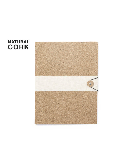 Carpeta ECO en corcho natural personalizada, cierre elástico