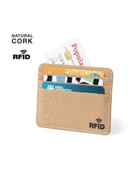 Portatarjetas publicitario, corcho personalizado con protección RFID