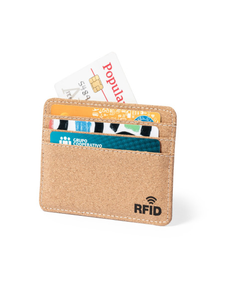 Portatarjetas publicitario, corcho personalizado con protección RFID