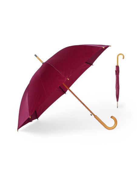 Paraguas para publicidad con mango curvado en madera de 105 cm