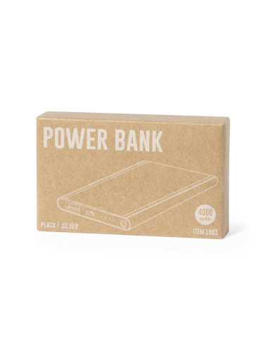 Power bank publicitario 4000 mAh, USB/micro USB.