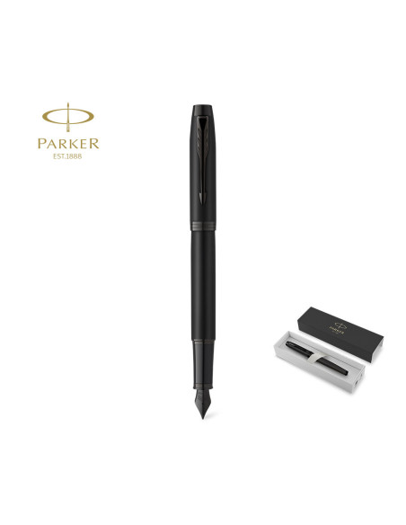 Pluma personalizada Parker IM con tinta azul.