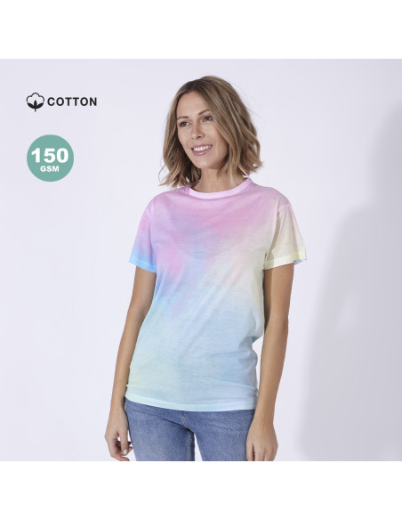 Camiseta Personalizada estampado arcoíris, 100% algodón peinado