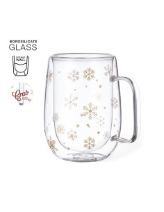 Taza Térmica Personalizable 400 ml, Diseño de Copos de Nieve 2