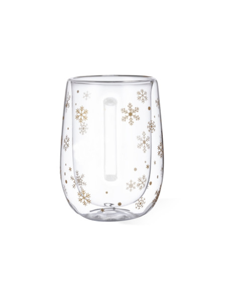 Taza Térmica Personalizable 400 ml, Diseño de Copos de Nieve