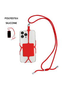 Lanyard publicitario portamóvil en silicona y poliéster. 2