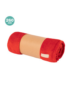 Manta para entregar a clientes ECO, coral fleece, parche. 2