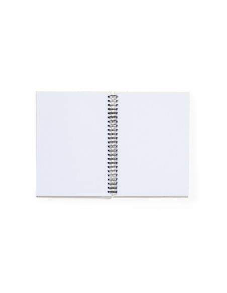 Libreta publicitaria A5 de anillas, tapas duras de cartón reciclado